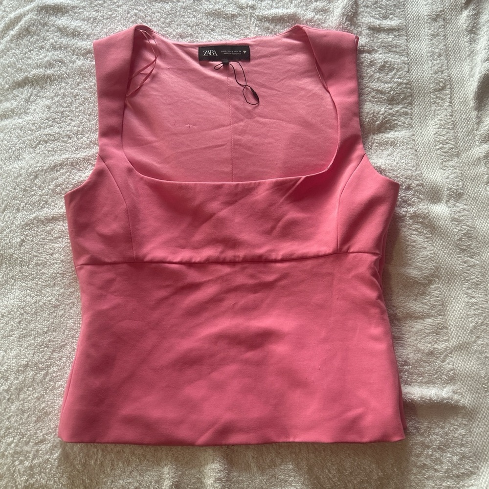 Zara Pink Fitted Tank Top
